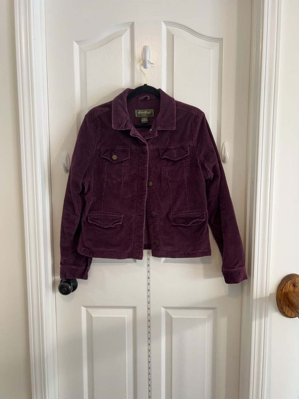 Eddie Bauer Women's Purple Corduroy Button Front Jacket Size Large